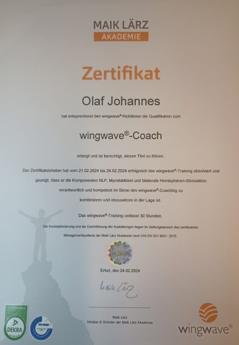 Wingwave Zertifikat